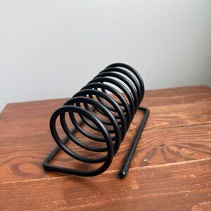 Mail File Organizer Vintage Black Metal Post Modern Spiral Design Minimalist